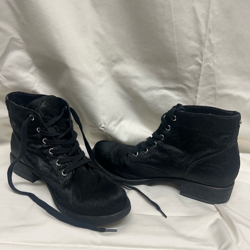 Sam Edelman Black Ankle Boots with Lace-Up Design